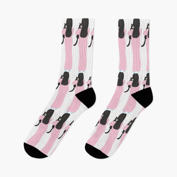 Item preview, Girl in Pink Pajamas Carrying Black Cat Back View designed and sold by Pe.peach.