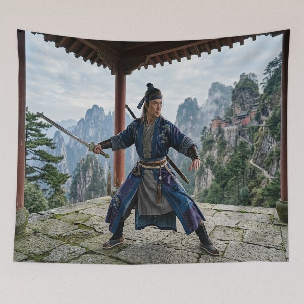 Item preview, Qing Era Swordsman in Mountain Temple designed and sold by Solomon-Ent-144.