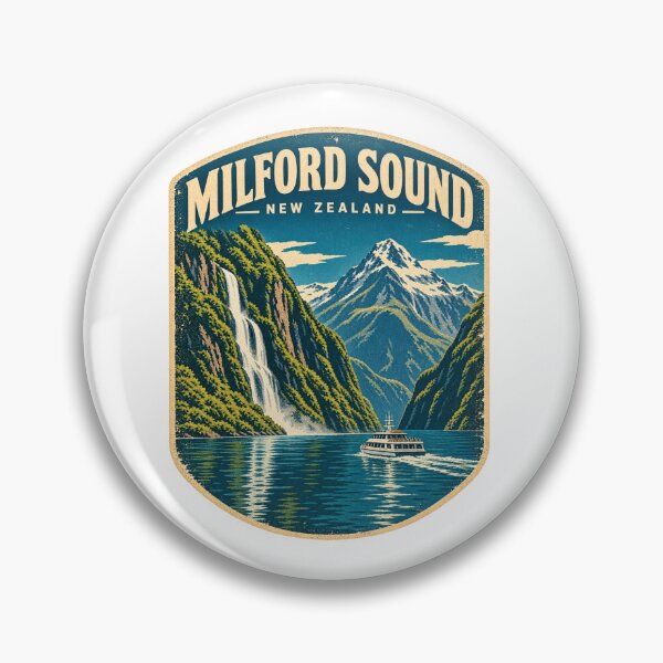 Item preview, Milford Sound New Zealand Shirt – Vintage Fiordland Travel Poster, Mitre Peak Adventure Design designed and sold by Globalcitytees.