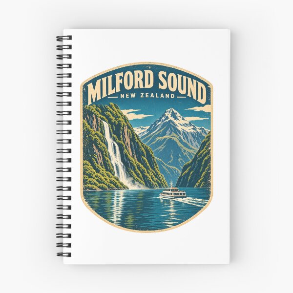 Item preview, Milford Sound New Zealand Shirt – Vintage Fiordland Travel Poster, Mitre Peak Adventure Design designed and sold by Globalcitytees.