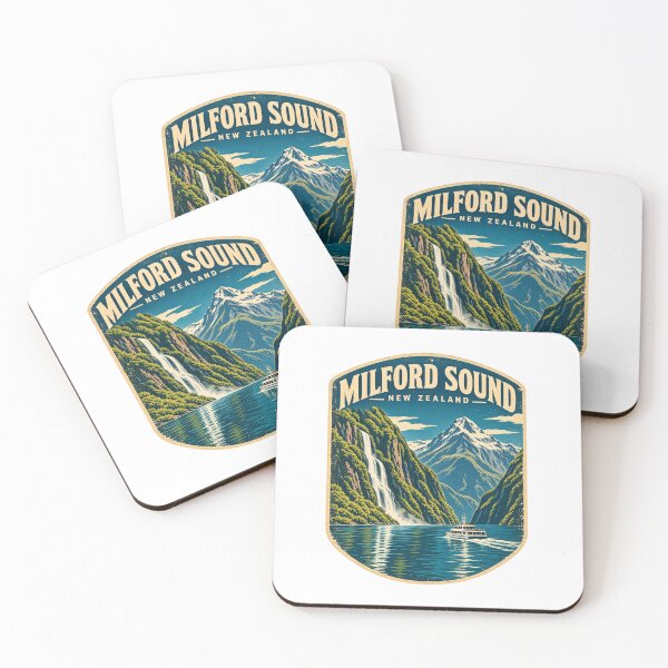 Item preview, Milford Sound New Zealand Shirt – Vintage Fiordland Travel Poster, Mitre Peak Adventure Design designed and sold by Globalcitytees.