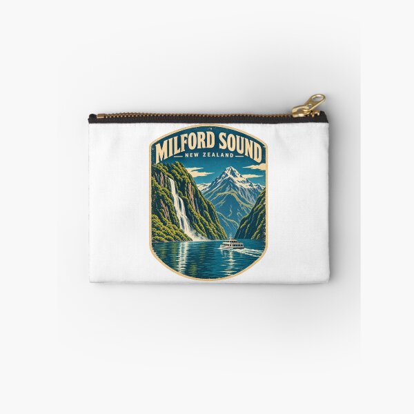 Item preview, Milford Sound New Zealand Shirt – Vintage Fiordland Travel Poster, Mitre Peak Adventure Design designed and sold by Globalcitytees.