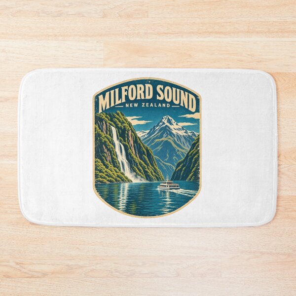Item preview, Milford Sound New Zealand Shirt – Vintage Fiordland Travel Poster, Mitre Peak Adventure Design designed and sold by Globalcitytees.