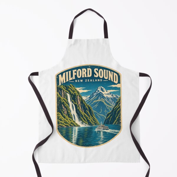Item preview, Milford Sound New Zealand Shirt – Vintage Fiordland Travel Poster, Mitre Peak Adventure Design designed and sold by Globalcitytees.