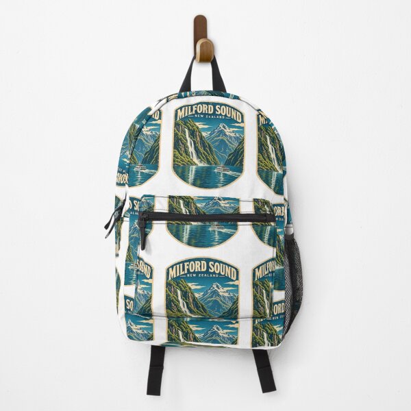 Item preview, Milford Sound New Zealand Shirt – Vintage Fiordland Travel Poster, Mitre Peak Adventure Design designed and sold by Globalcitytees.