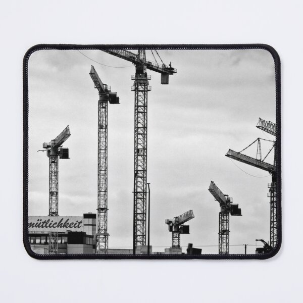 Item preview, Construction cranes – Urban Industrial Black and White Photography designed and sold by Ascooepics.