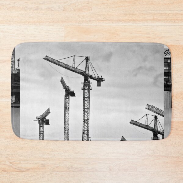 Item preview, Construction cranes – Urban Industrial Black and White Photography designed and sold by Ascooepics.