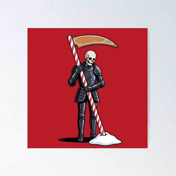 Item preview, Grim Reaper Candy Cane Scythe Christmas Pop Art designed and sold by Rare By Hero.