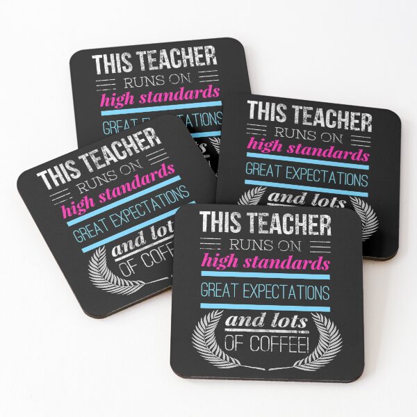 Item preview, Awesome This Teacher Runs On Coffee Funny Teacher Gift designed and sold by jyneliam.