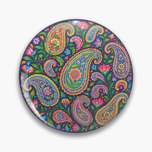 Item preview, Vibrant Colorful Floral Paisley Circle Art designed and sold by Skyrocketz.