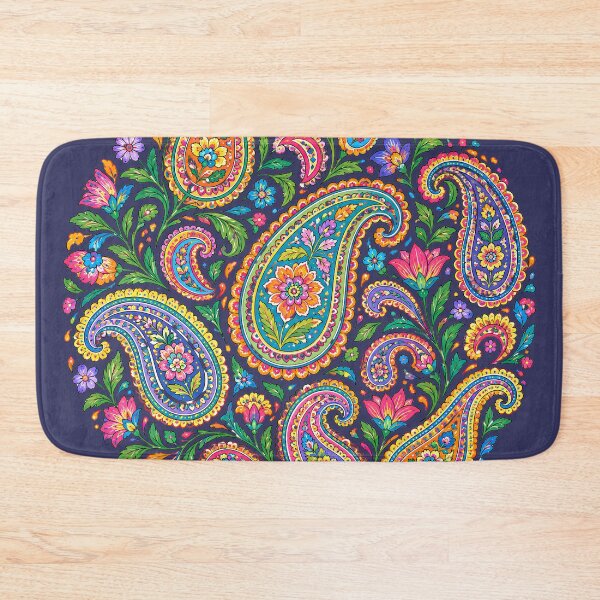 Item preview, Vibrant Colorful Floral Paisley Circle Art designed and sold by Skyrocketz.