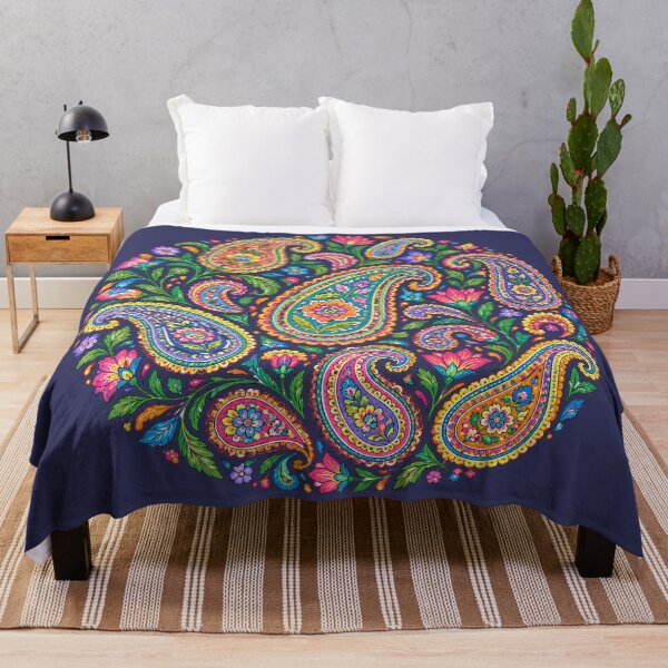 Item preview, Vibrant Colorful Floral Paisley Circle Art designed and sold by Skyrocketz.