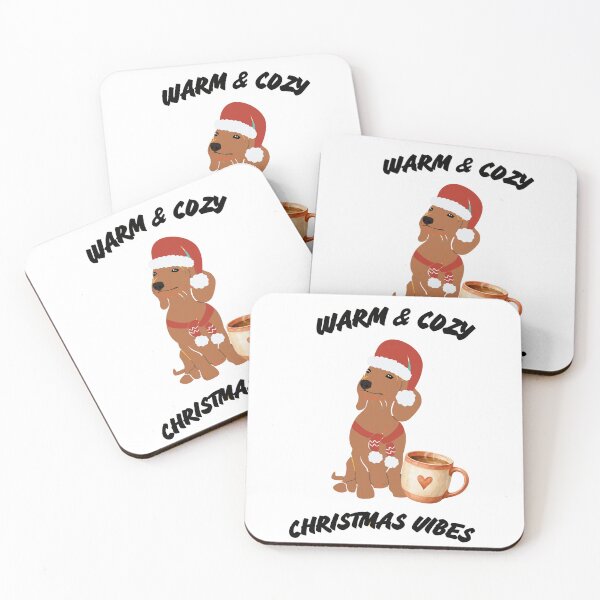 Item preview, Cozy Christmas Dachshund Vintage Sunset - Warm & Cozy Coffee Dog designed and sold by CreativeOlga.