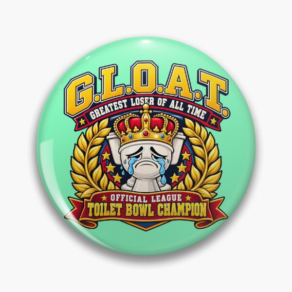 Item preview, Funny Fantasy Football Loser Shirt - G.L.O.A.T. Toilet Bowl Champion Last Place League Punishment T-Shirt designed and sold by Grayson809.