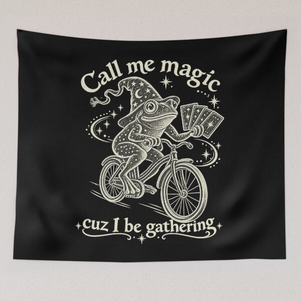 Item preview, Call Me Magic Cuz I Be Gathering Funny Wizard Frog Bicycle Design designed and sold by SEINENGAPPI23.