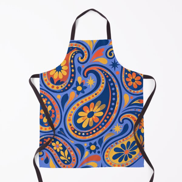 Item preview, Blue and Orange Floral Paisley Circle Pattern designed and sold by Skyrocketz.