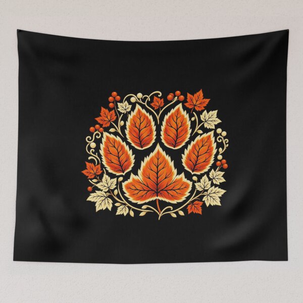 Item preview, Fall Autumn Leaf Dog Paw Print Pets Puppy Owner Dogs designed and sold by DogoMalulu.