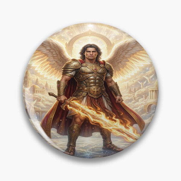Item preview, Archangel Michael Wielding Flaming Sword in Heaven designed and sold by Solomon-Ent-144.