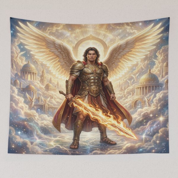Item preview, Archangel Michael Wielding Flaming Sword in Heaven designed and sold by Solomon-Ent-144.