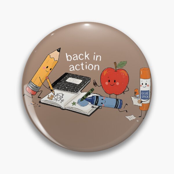 Item preview, Back In Action Cute School Supplies Pencil Apple Classroom Teacher Graphic designed and sold by Macarhoneeart.