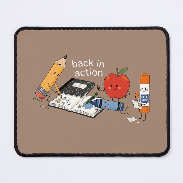 Item preview, Back In Action Cute School Supplies Pencil Apple Classroom Teacher Graphic designed and sold by Macarhoneeart.