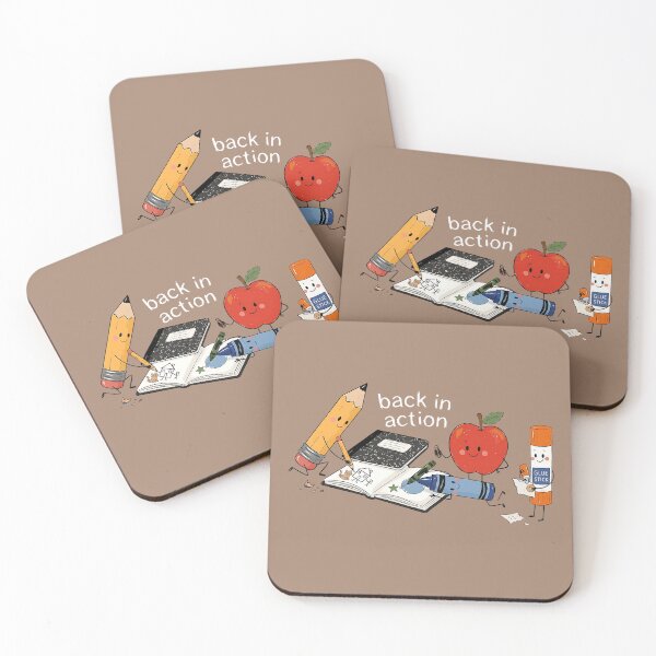 Item preview, Back In Action Cute School Supplies Pencil Apple Classroom Teacher Graphic designed and sold by Macarhoneeart.