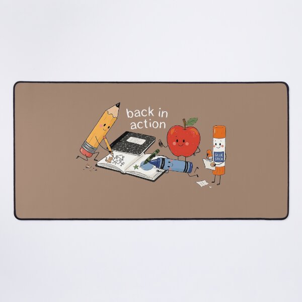 Item preview, Back In Action Cute School Supplies Pencil Apple Classroom Teacher Graphic designed and sold by Macarhoneeart.