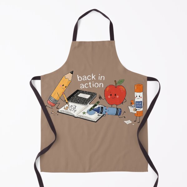 Item preview, Back In Action Cute School Supplies Pencil Apple Classroom Teacher Graphic designed and sold by Macarhoneeart.