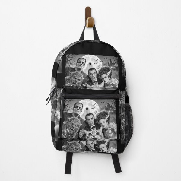 Item preview, Funny Cat Selfie With Classic Gothic Monsters Black And White Design designed and sold by SEINENGAPPI23.