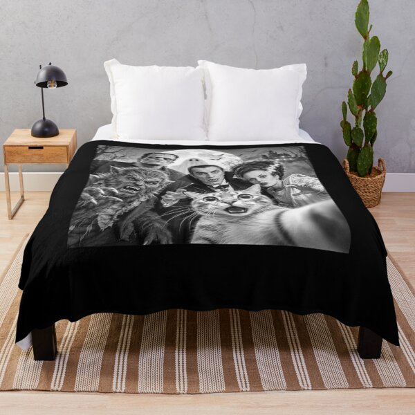 Item preview, Funny Cat Selfie With Classic Gothic Monsters Black And White Design designed and sold by SEINENGAPPI23.