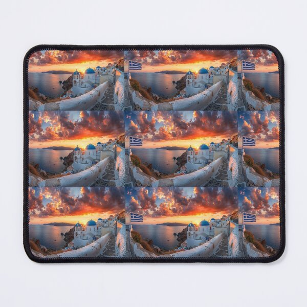 Item preview, Greece Wallpaper Sticker 4K HDR designed and sold by Freedom Line Studio.