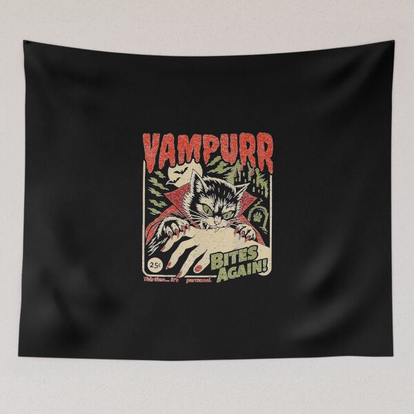 Item preview, Vampurr Bites Again Black Cat Vintage Halloween Vampire  designed and sold by DogoMalulu.