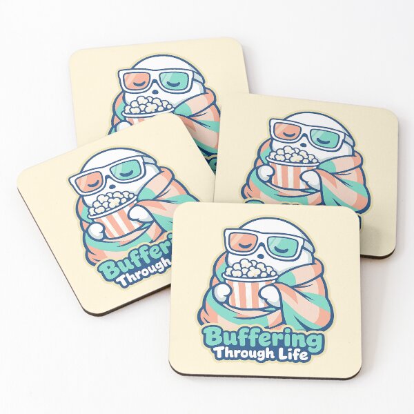 Item preview, Buffering Through Life Cute Ghost Popcorn Humor designed and sold by KungPowUnicorn.
