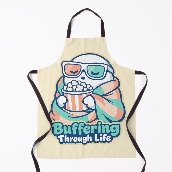 Item preview, Buffering Through Life Cute Ghost Popcorn Humor designed and sold by KungPowUnicorn.