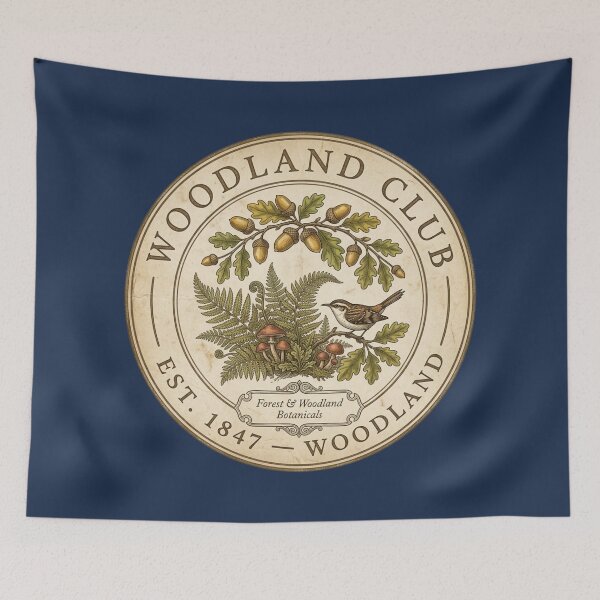 Item preview, Woodland Club Vintage Badge Forest Ecology Art designed and sold by CalmCapy Co.