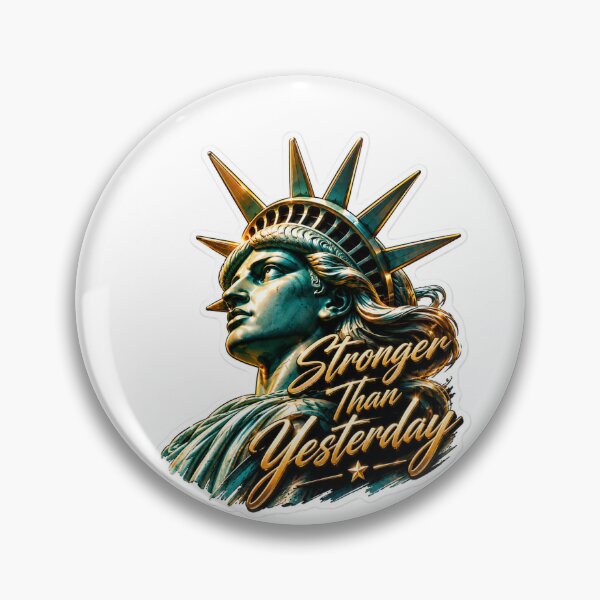 Item preview, Stronger Than Yesterday Statue of Liberty Sticker – Premium 3D NYC Motivation & USA Design designed and sold by AstraDrip Studio.