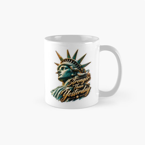 Item preview, Stronger Than Yesterday Statue of Liberty Sticker – Premium 3D NYC Motivation & USA Design designed and sold by AstraDrip Studio.