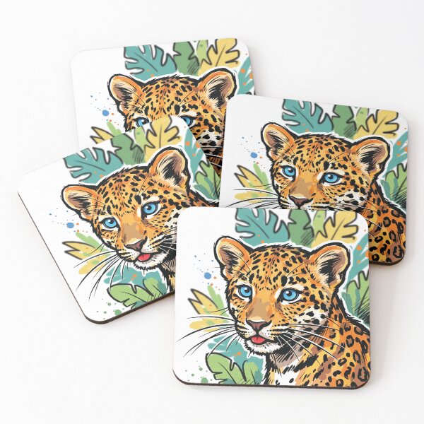 Item preview, Leopard Tropical Jungle Leaves Wildlife Art designed and sold by Merch by Das Design Studio.