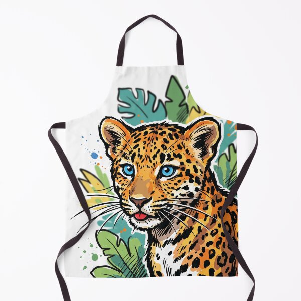 Item preview, Leopard Tropical Jungle Leaves Wildlife Art designed and sold by Merch by Das Design Studio.