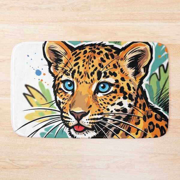 Item preview, Leopard Tropical Jungle Leaves Wildlife Art designed and sold by Merch by Das Design Studio.