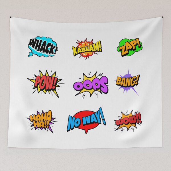 Item preview, Retro Comic Book Sound Effects Pop Art Bubbles Pattern designed and sold by Vision Crafted.