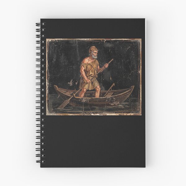 Item preview, Charon on the River Styx: Classical Roman Fresco Underworld Art Print designed and sold by FreiherrPK.