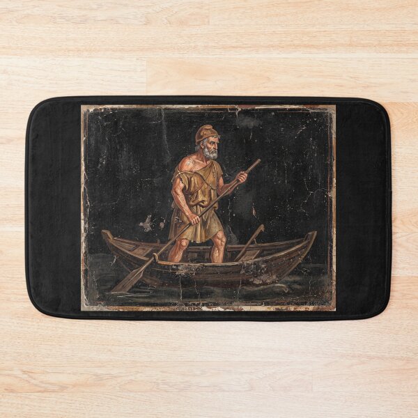 Item preview, Charon on the River Styx: Classical Roman Fresco Underworld Art Print designed and sold by FreiherrPK.