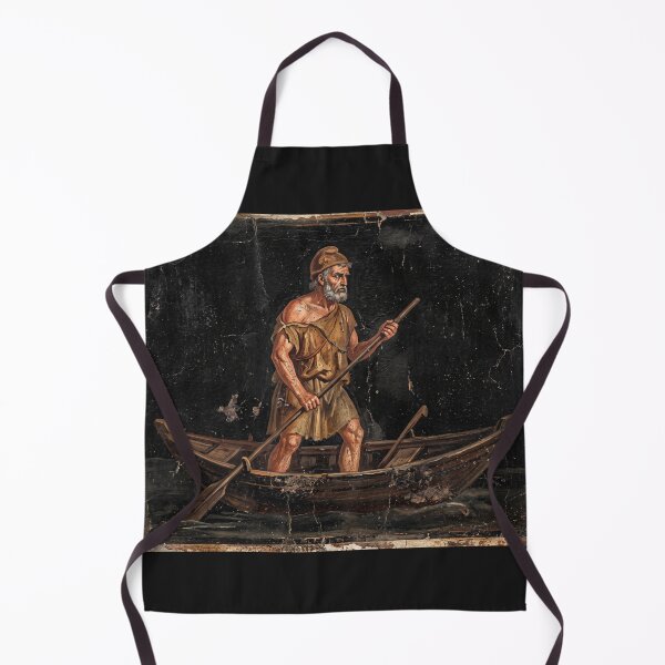 Item preview, Charon on the River Styx: Classical Roman Fresco Underworld Art Print designed and sold by FreiherrPK.
