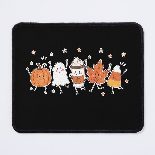 Item preview, Cute Fall Halloween Friends Pumpkin Ghost Coffee Leaf Candy Corn Graphic designed and sold by Quietfoxmax.