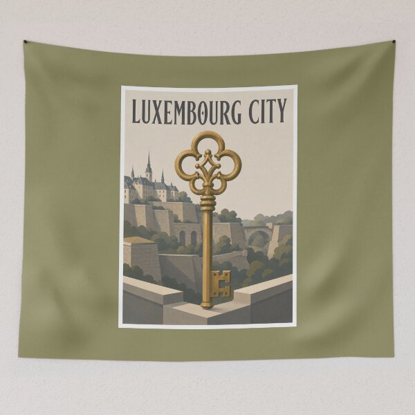 Item preview, Luxembourg City Golden Key Travel Poster designed and sold by Beyond Destinations.