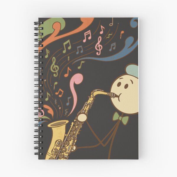 Item preview, Stickman saxophonist playing groovy retro jazz - Dark Color Edition designed and sold by Shyla Marsare.