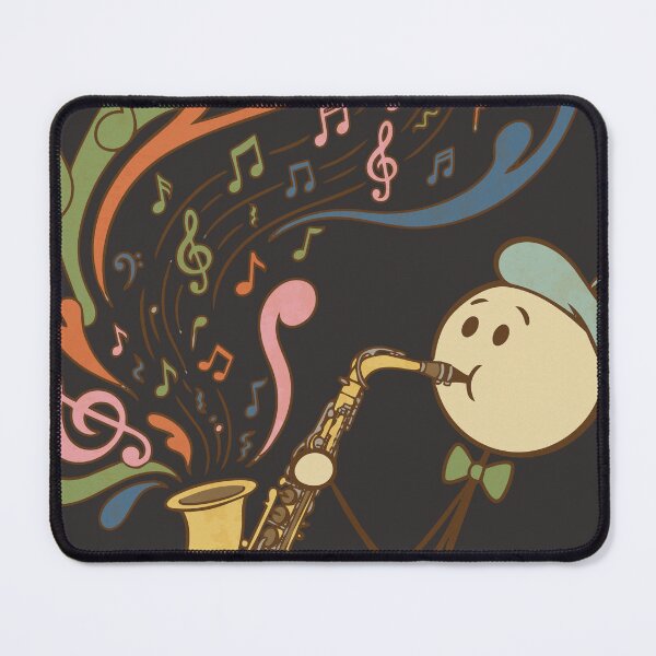 Item preview, Stickman saxophonist playing groovy retro jazz - Dark Color Edition designed and sold by Shyla Marsare.