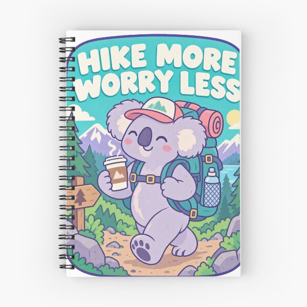 Item preview, Hike More Worry Less Hike Koala with coffee designed and sold by LongIslandDesgn.