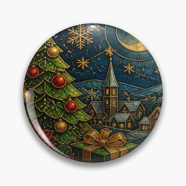 Item preview, Stained Glass Christmas Floral Gold - Festive Holiday Pattern designed and sold by BriSher.